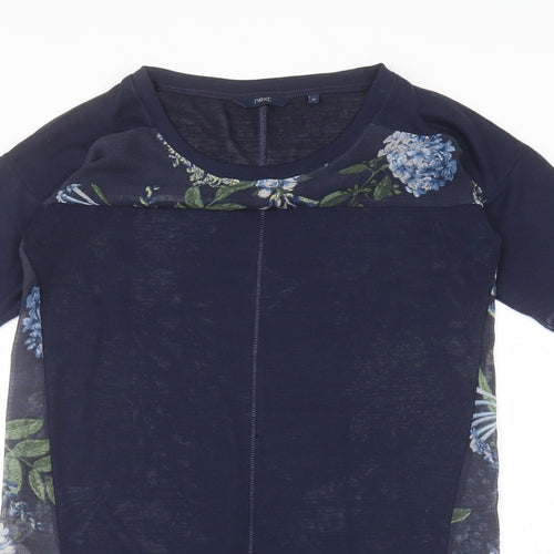 NEXT Womens Blue Floral  Basic T-Shirt Size 10