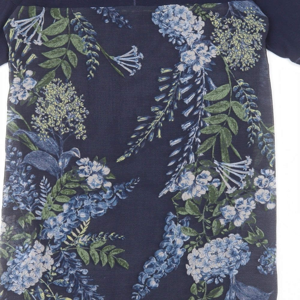 NEXT Womens Blue Floral  Basic T-Shirt Size 10