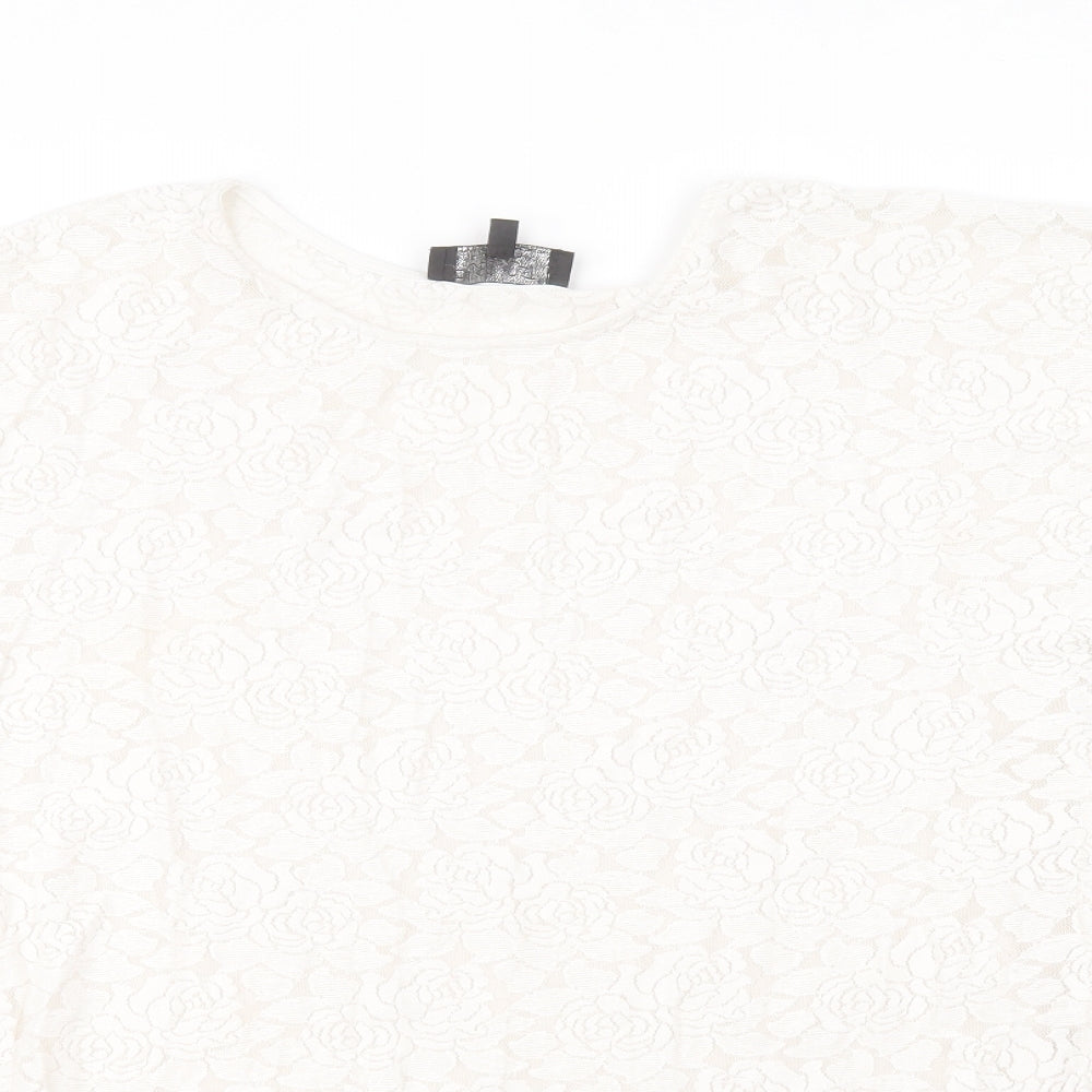 Pussycat Womens White   Basic T-Shirt Size 14