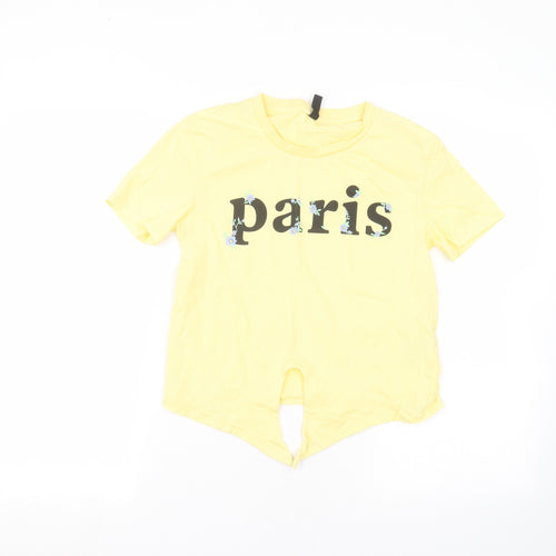 H&M Womens Yellow   Basic T-Shirt Size XS