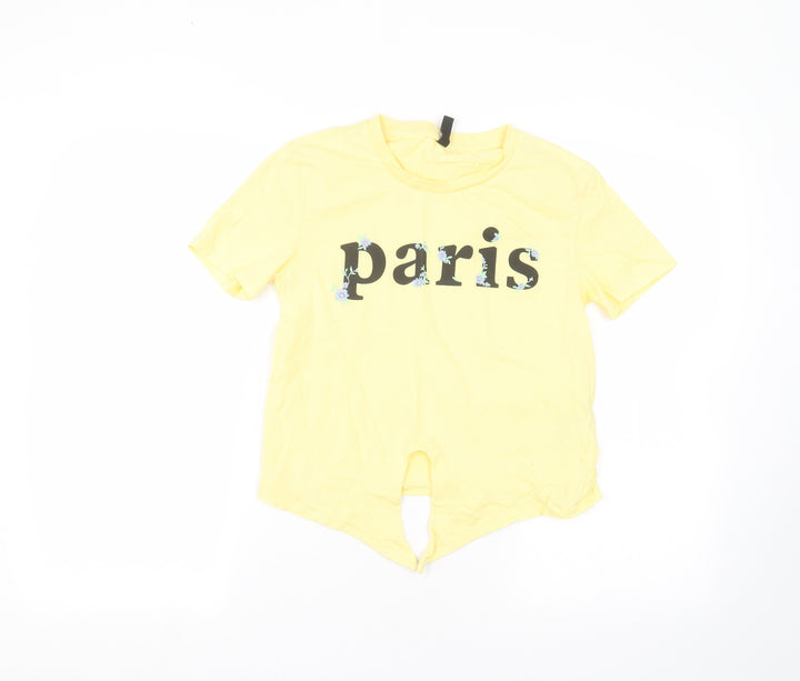 H&M Womens Yellow   Basic T-Shirt Size XS
