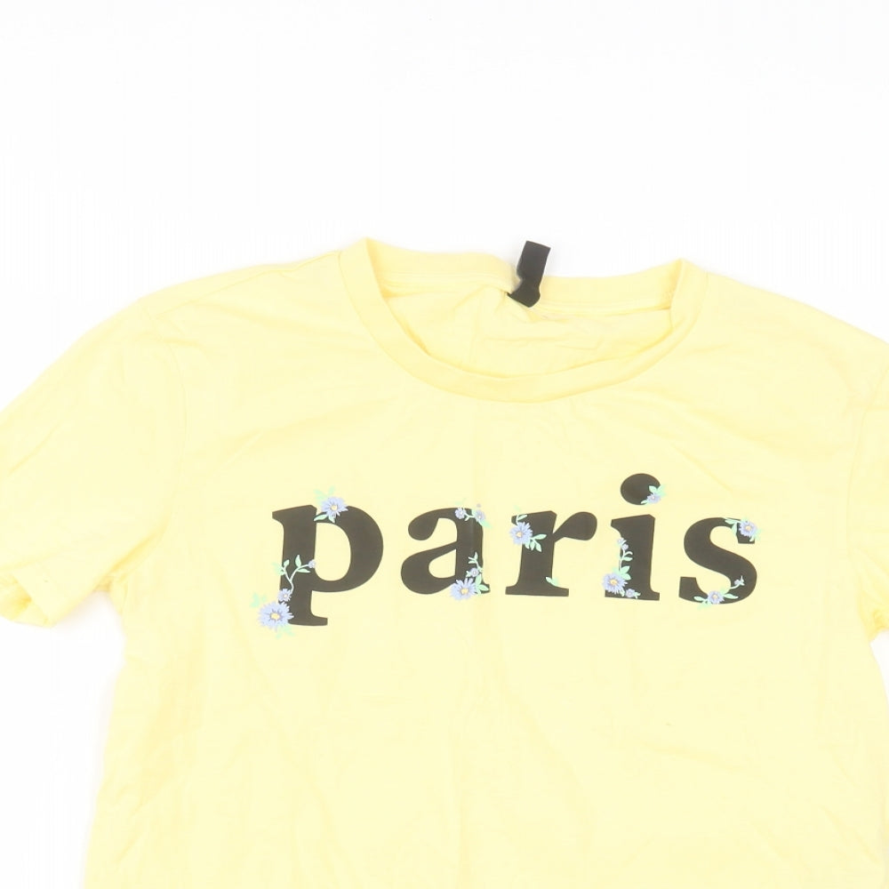 H&M Womens Yellow   Basic T-Shirt Size XS