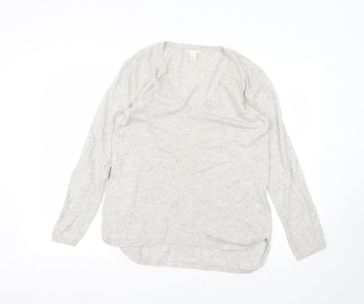 H&M Womens White Pullover Jumper Size XS