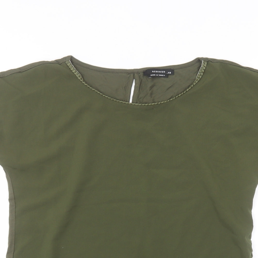 RESERVED Womens Green   Basic T-Shirt Size XS