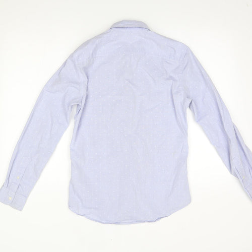 benetton Mens Blue Polka Dot   Button-Up One Size