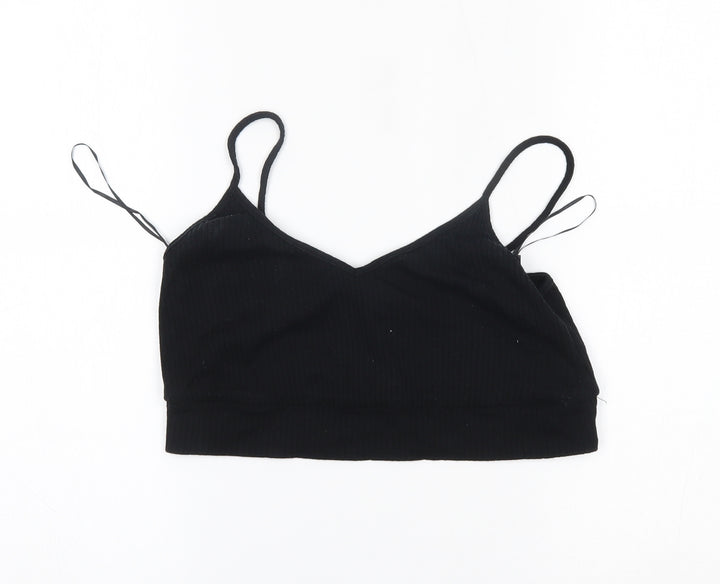 Miss Selfridge Womens Black Cropped Tank Size 14