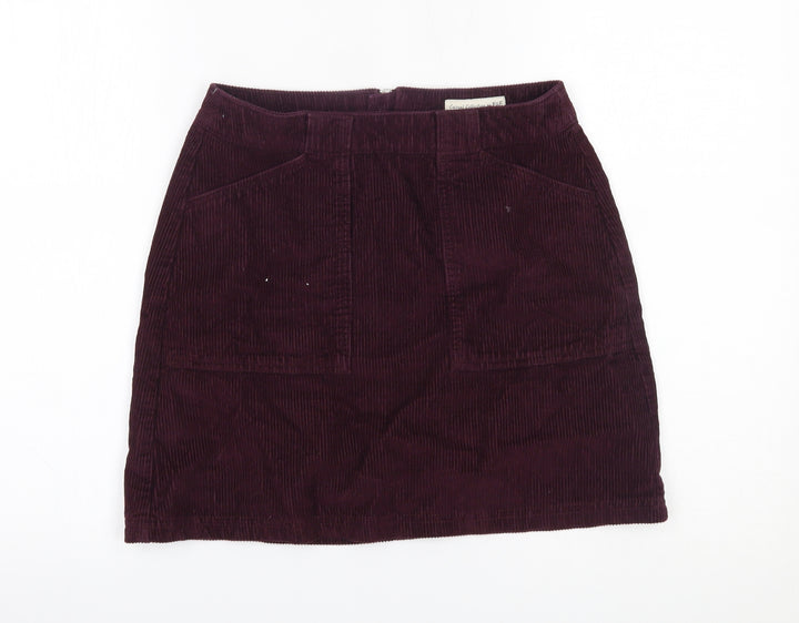 F&F Womens Red Corduroy Straight & Pencil Skirt Size 6