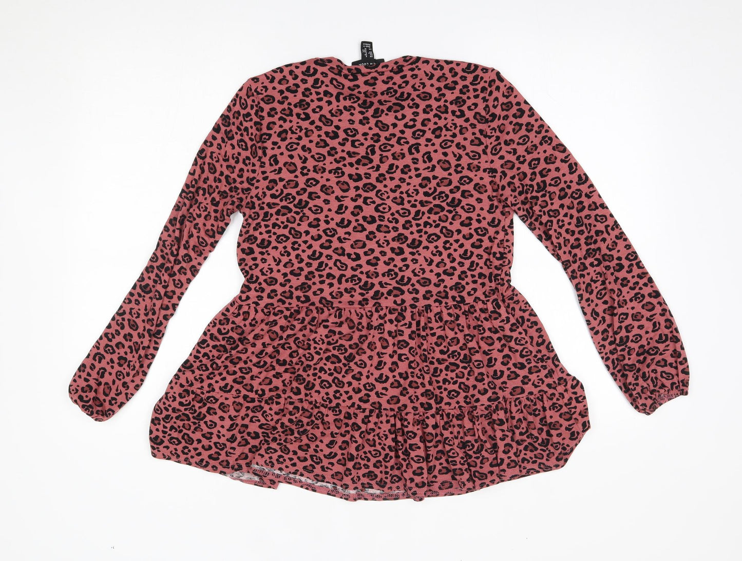 New Look Womens Pink Animal Print  Basic Blouse Size 8