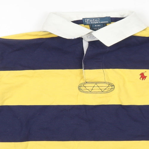 Polo Ralph Lauren Boys Yellow Striped  Pullover Jumper Size 8 Years