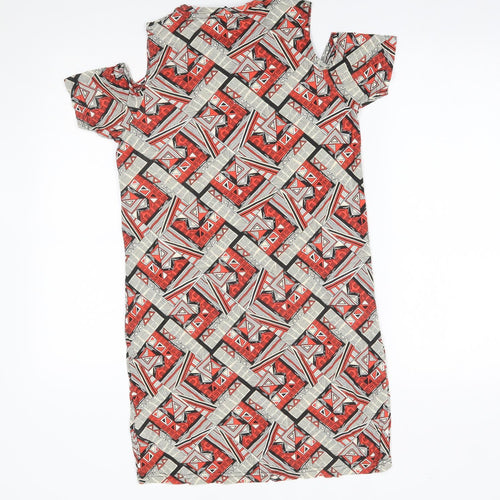 Atmosphere Womens Red Geometric  A-Line  Size 6