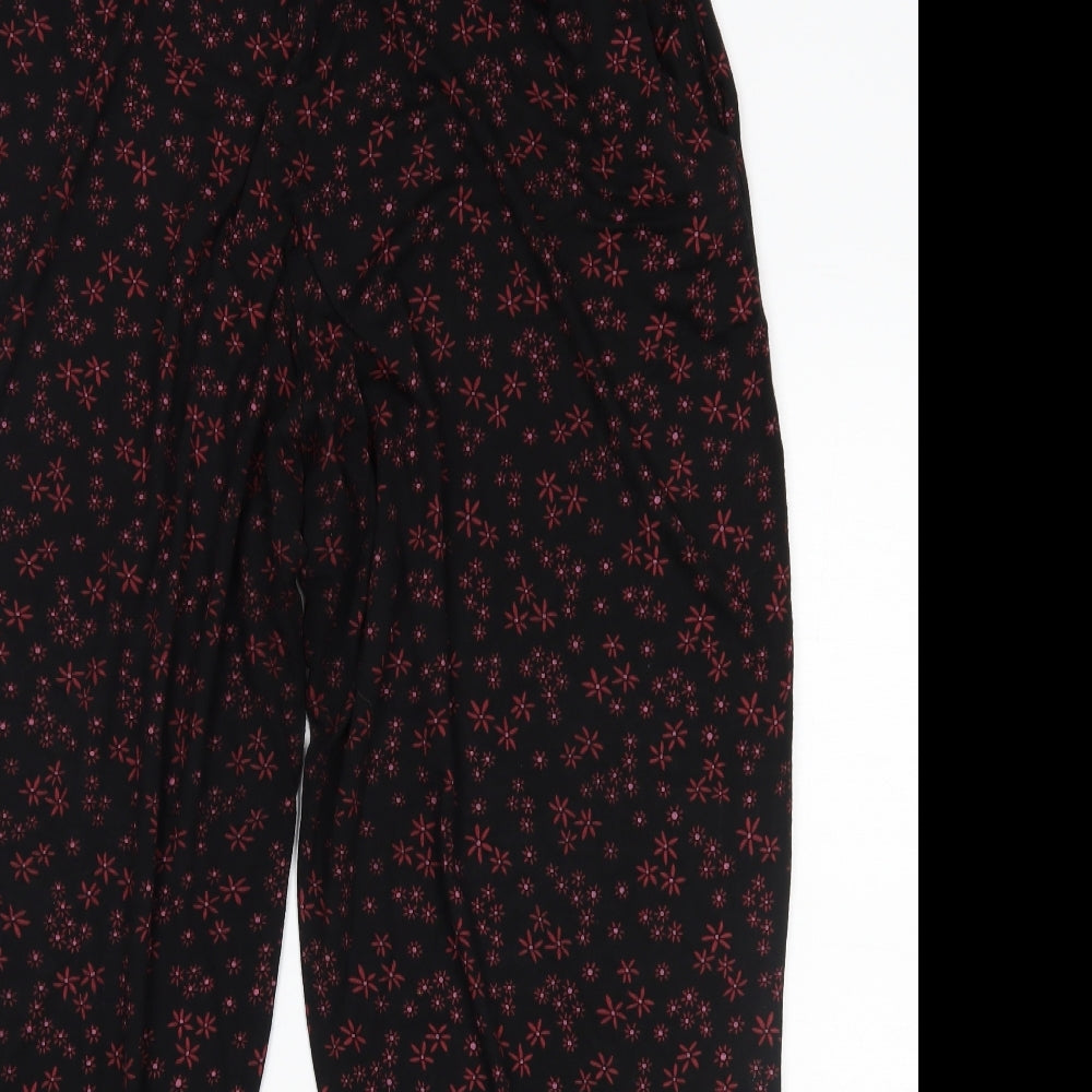 Roman Womens Black Floral   Pyjama Pants Size L