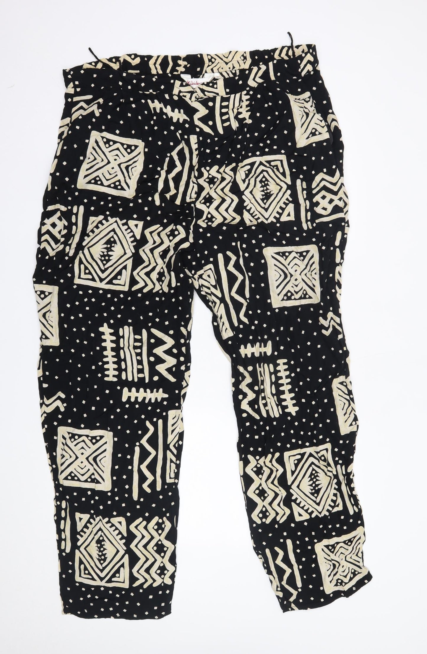 Kaleidoscope Womens Black Fair Isle  Trousers  Size 20 L30 in