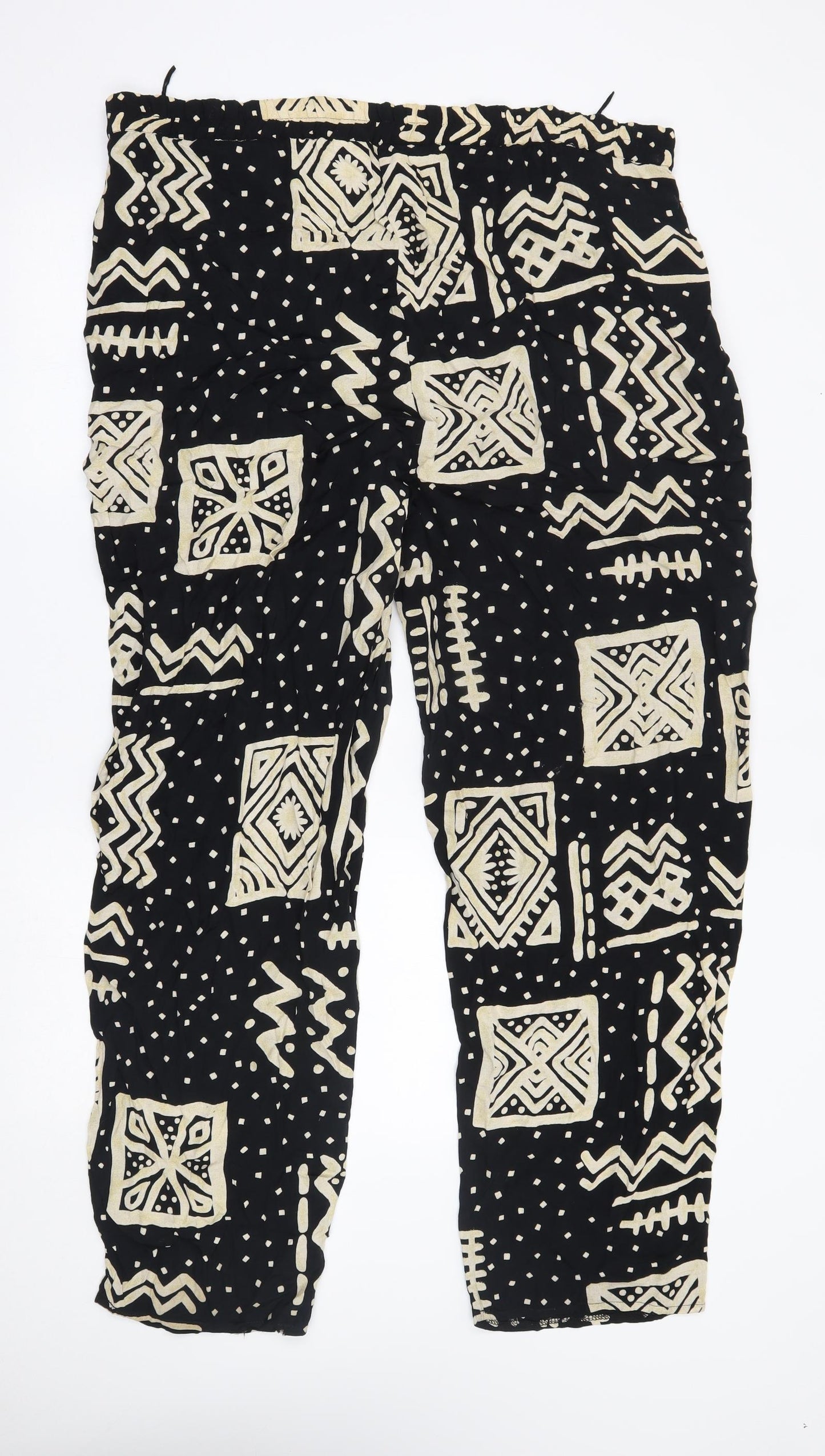 Kaleidoscope Womens Black Fair Isle  Trousers  Size 20 L30 in