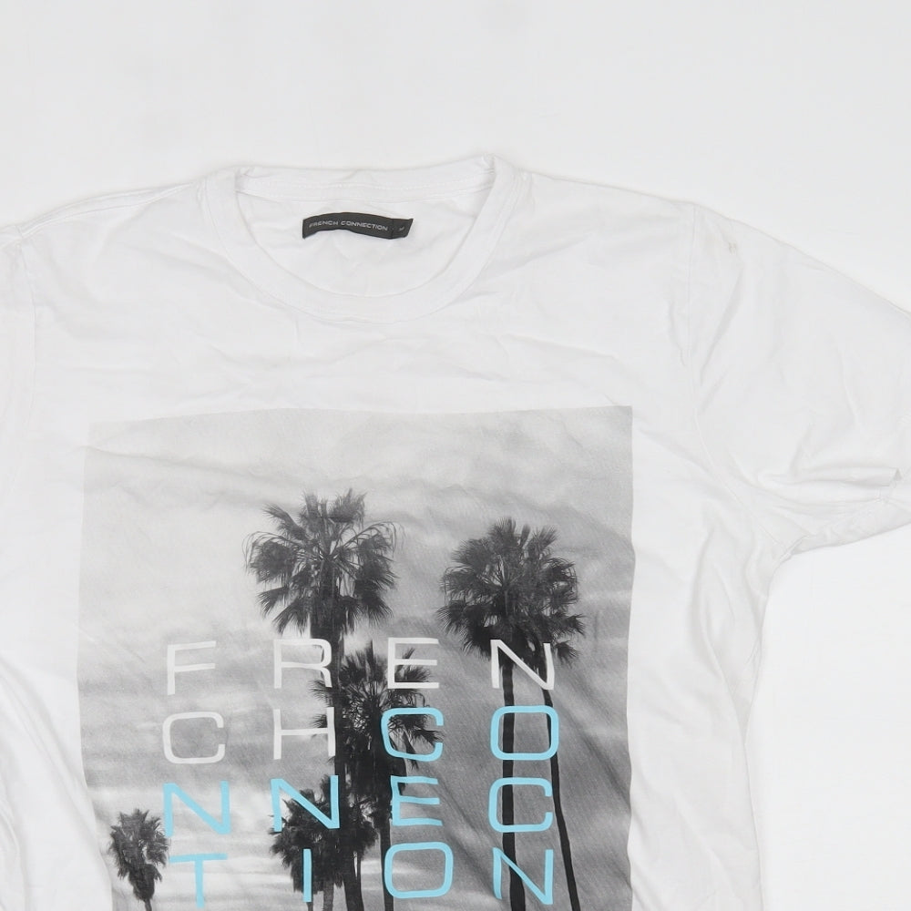 French Connection Mens White    T-Shirt Size M