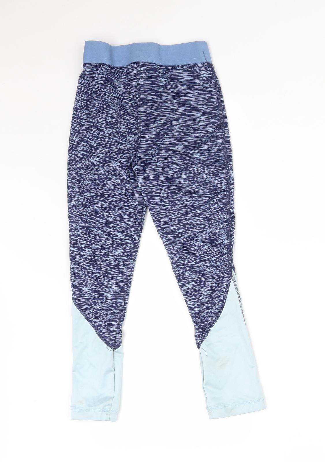 Matalan Girls Blue Flecked  Jogger Trousers Size 6-7 Years