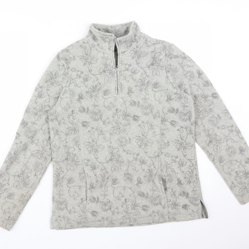 DASH Womens Grey Floral  Pullover Jumper Size 10