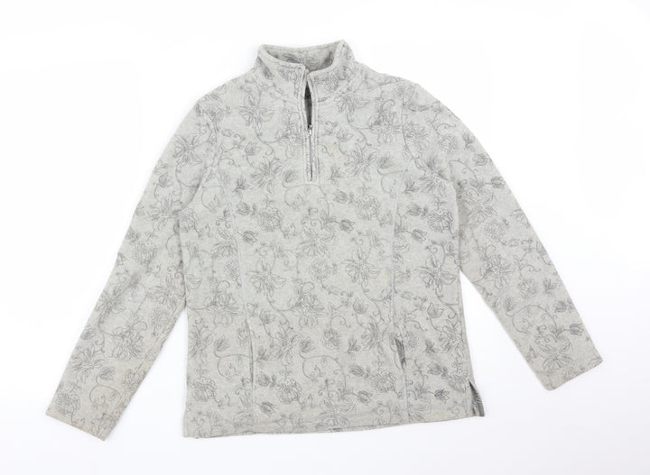 DASH Womens Grey Floral Pullover Jumper Size 10