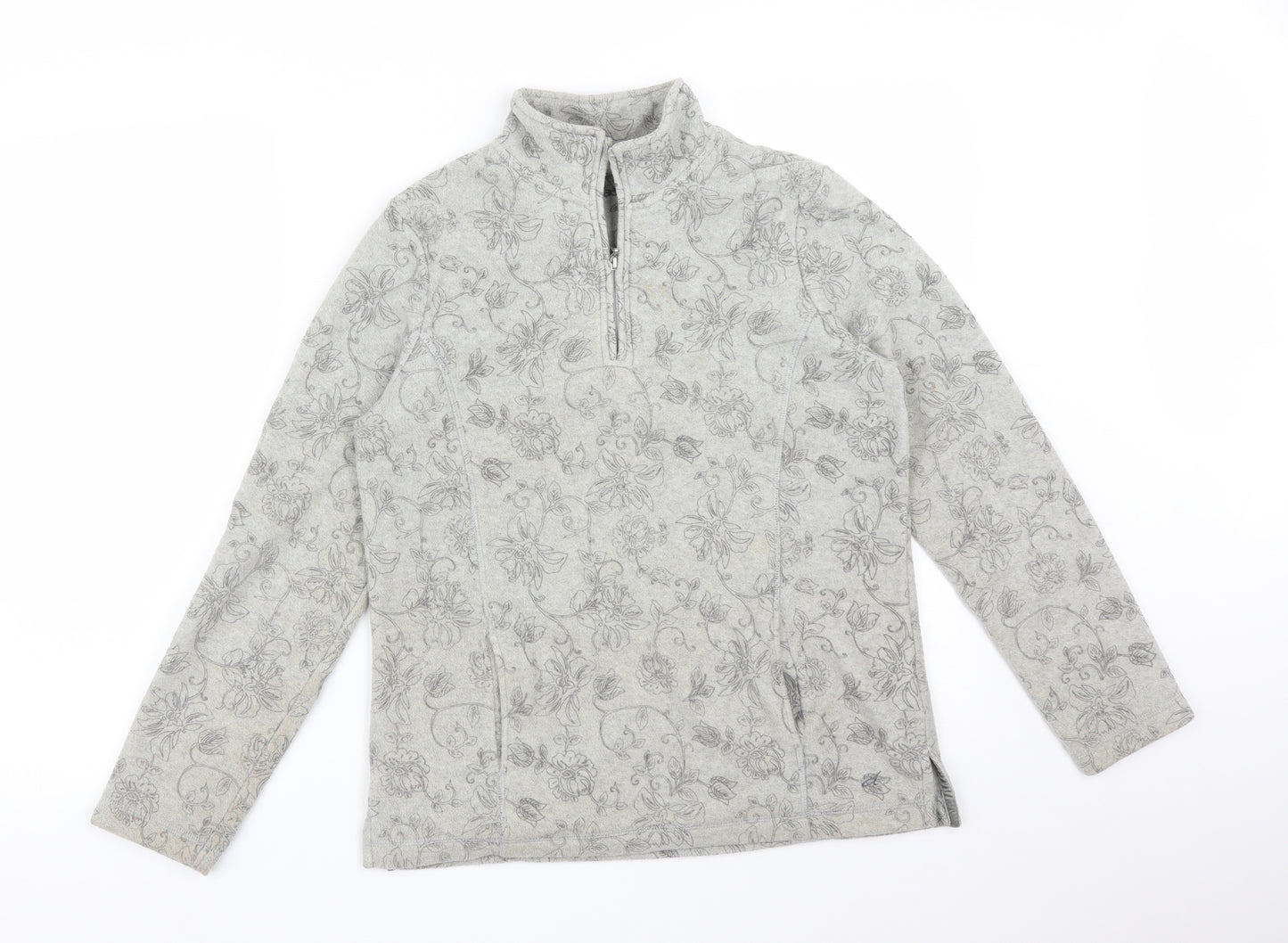 DASH Womens Grey Floral  Pullover Jumper Size 10