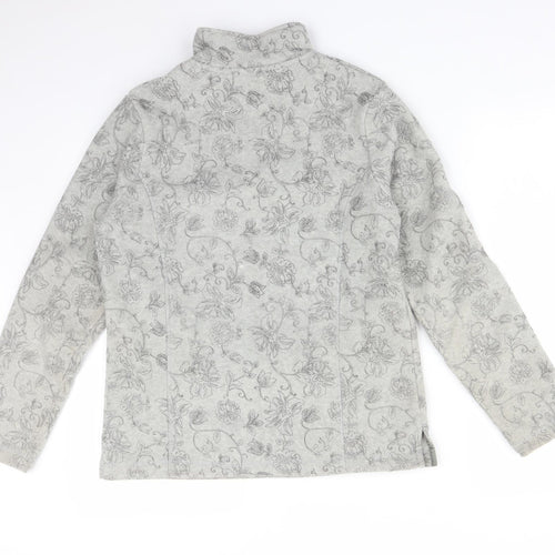 DASH Womens Grey Floral  Pullover Jumper Size 10