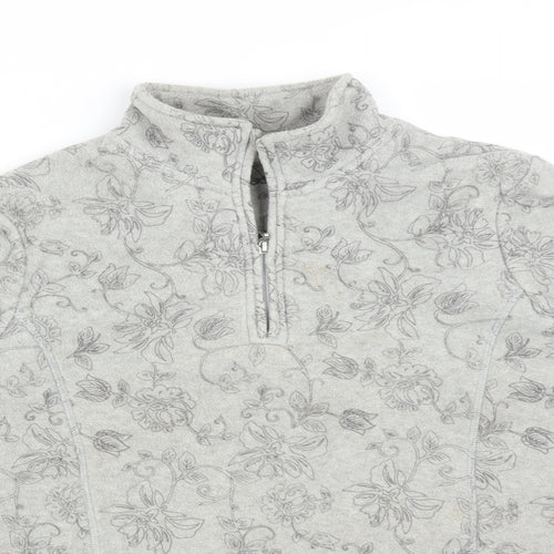 DASH Womens Grey Floral  Pullover Jumper Size 10