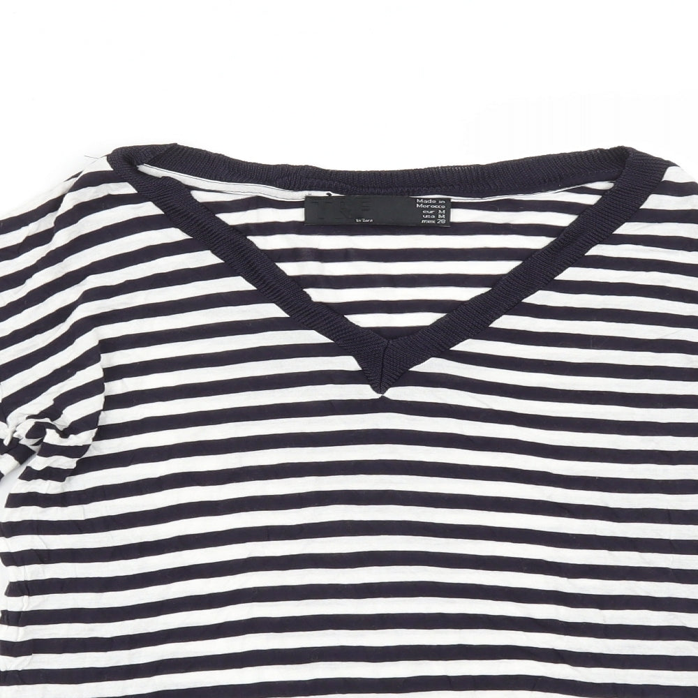 Zara Womens Multicoloured Striped  Basic T-Shirt Size M