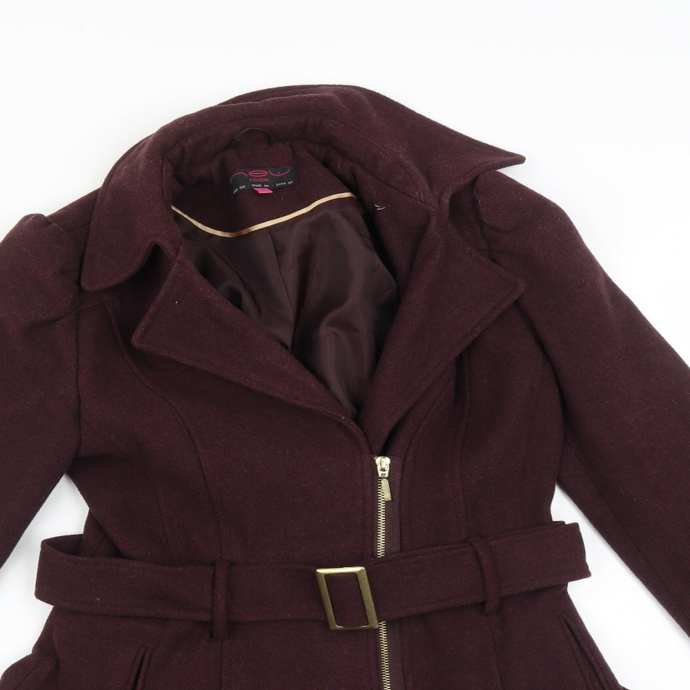 New Look Womens Purple   Trench Coat Coat Size 8