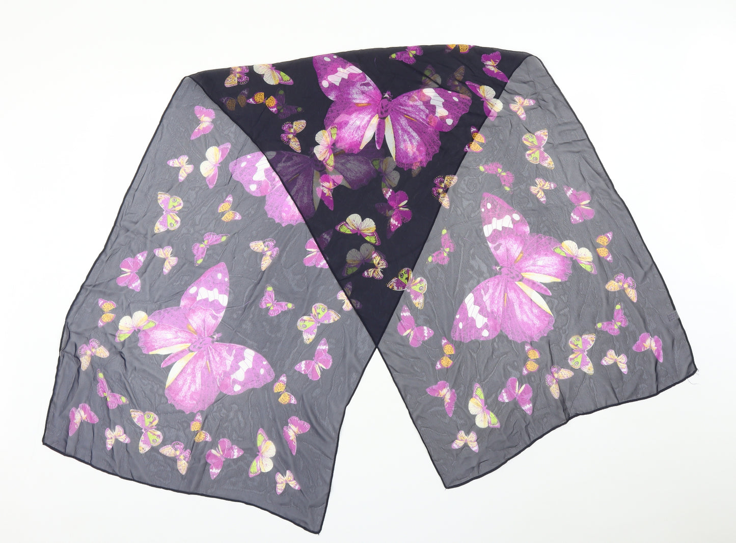 Preworn Womens Blue    Scarf   - BUTTERFLY
