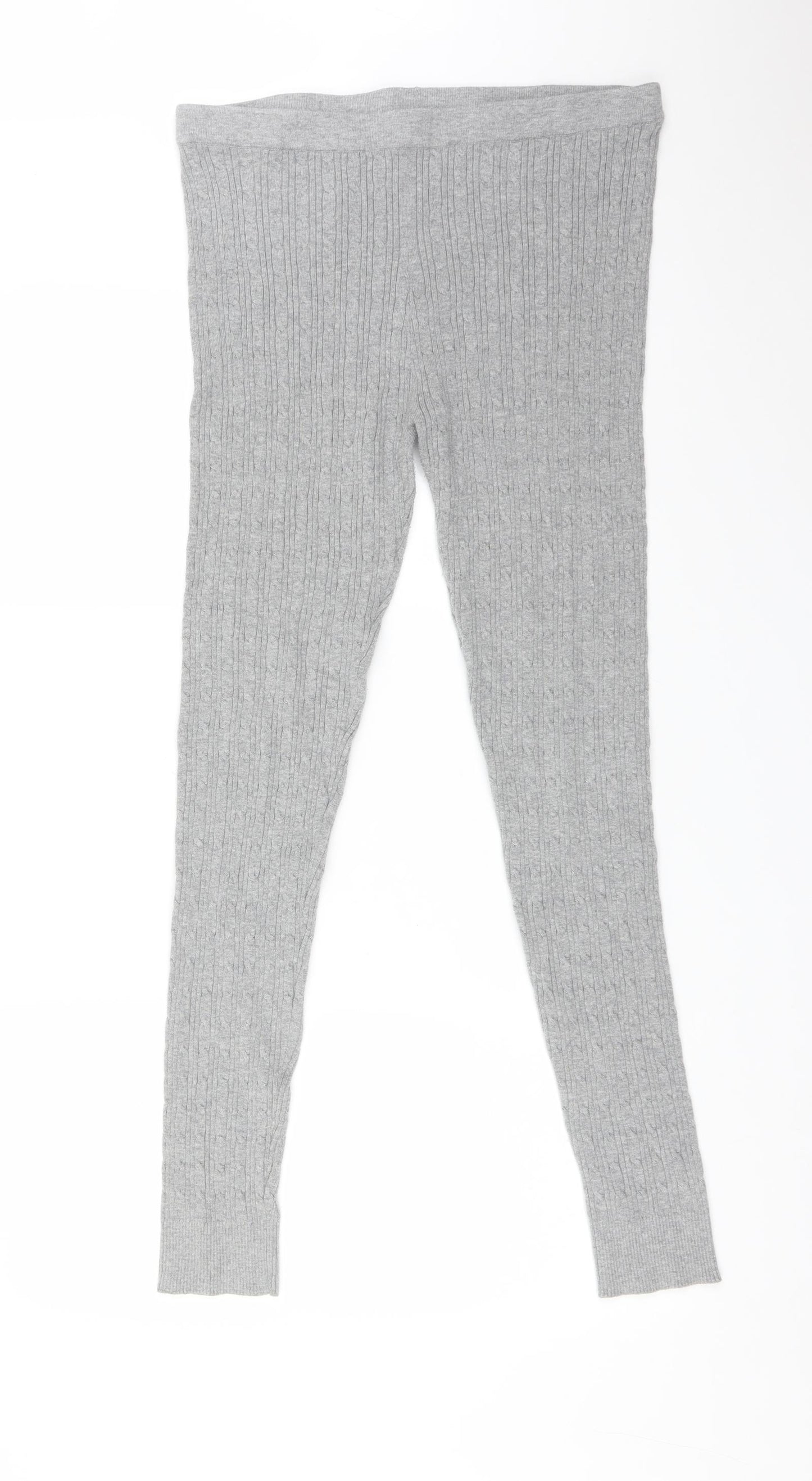 Atmosphere Womens Grey Striped   Leggings Size 16 L30 in