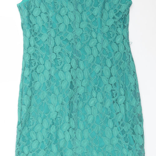 Per Una Womens Green Floral  Pencil Dress  Size 14