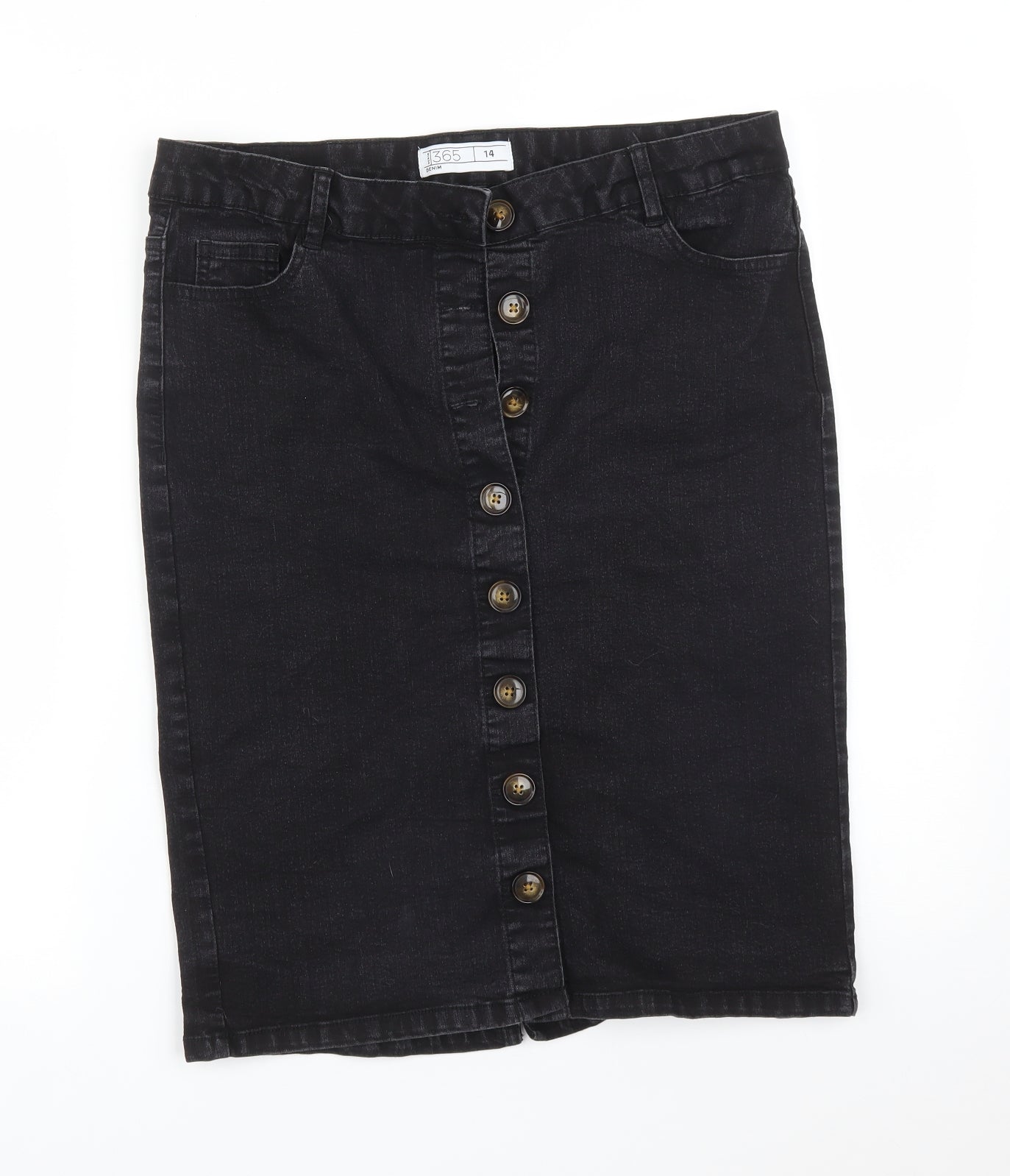 365 DENIM Womens Black   Straight & Pencil Skirt Size 14