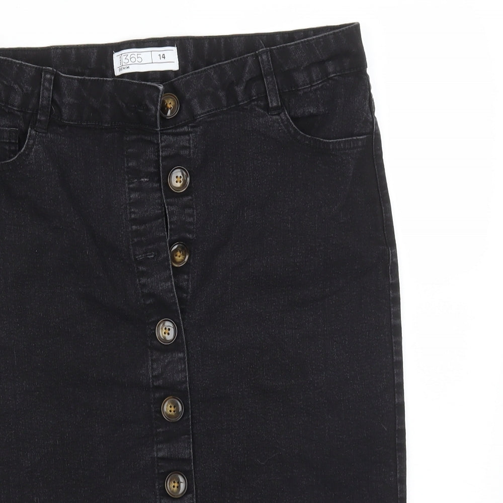 365 DENIM Womens Black   Straight & Pencil Skirt Size 14