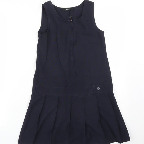 BHS Girls Blue   Pinafore/Dungaree Dress  Size 9 Years