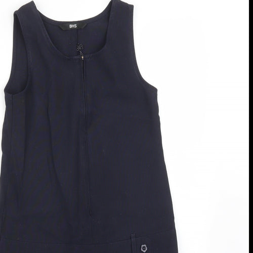 BHS Girls Blue   Pinafore/Dungaree Dress  Size 9 Years