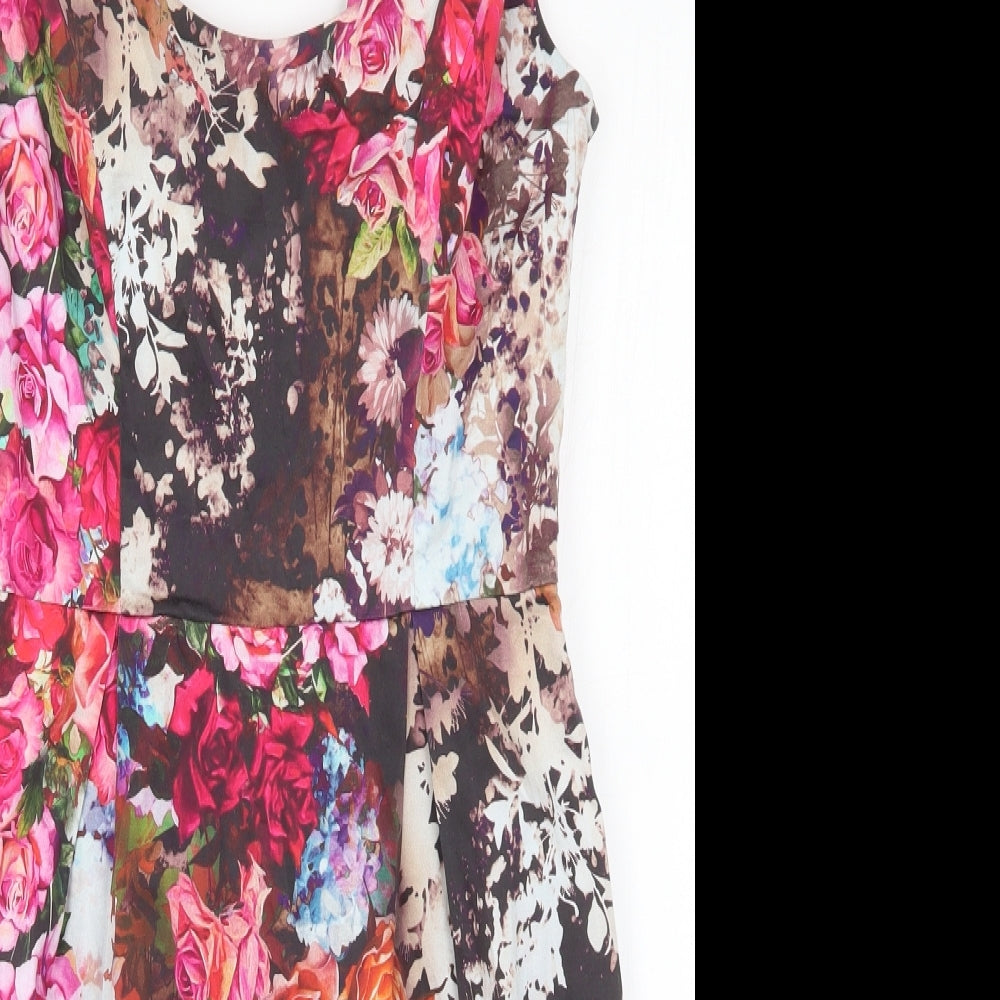 Oasis Womens Multicoloured Floral  Tank Dress  Size 10