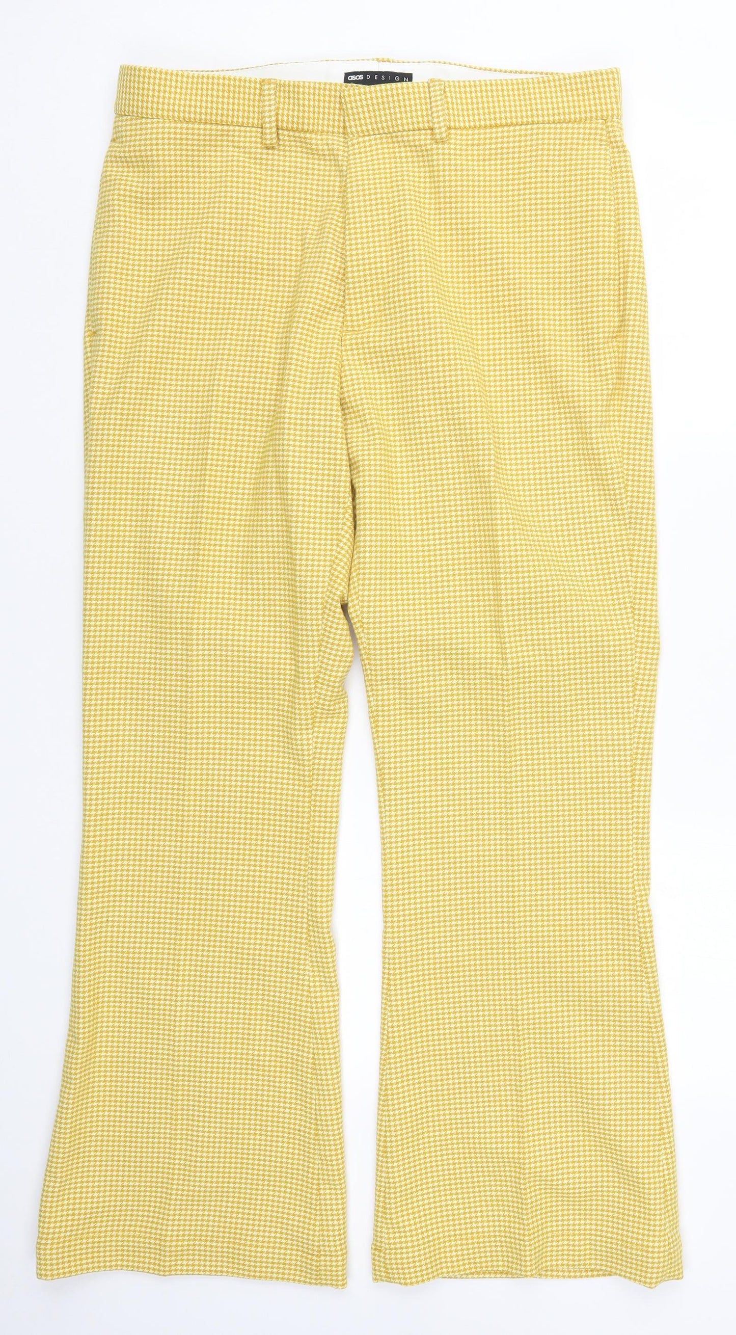 ASOS Mens Yellow Houndstooth  Trousers  Size 34 L30 in