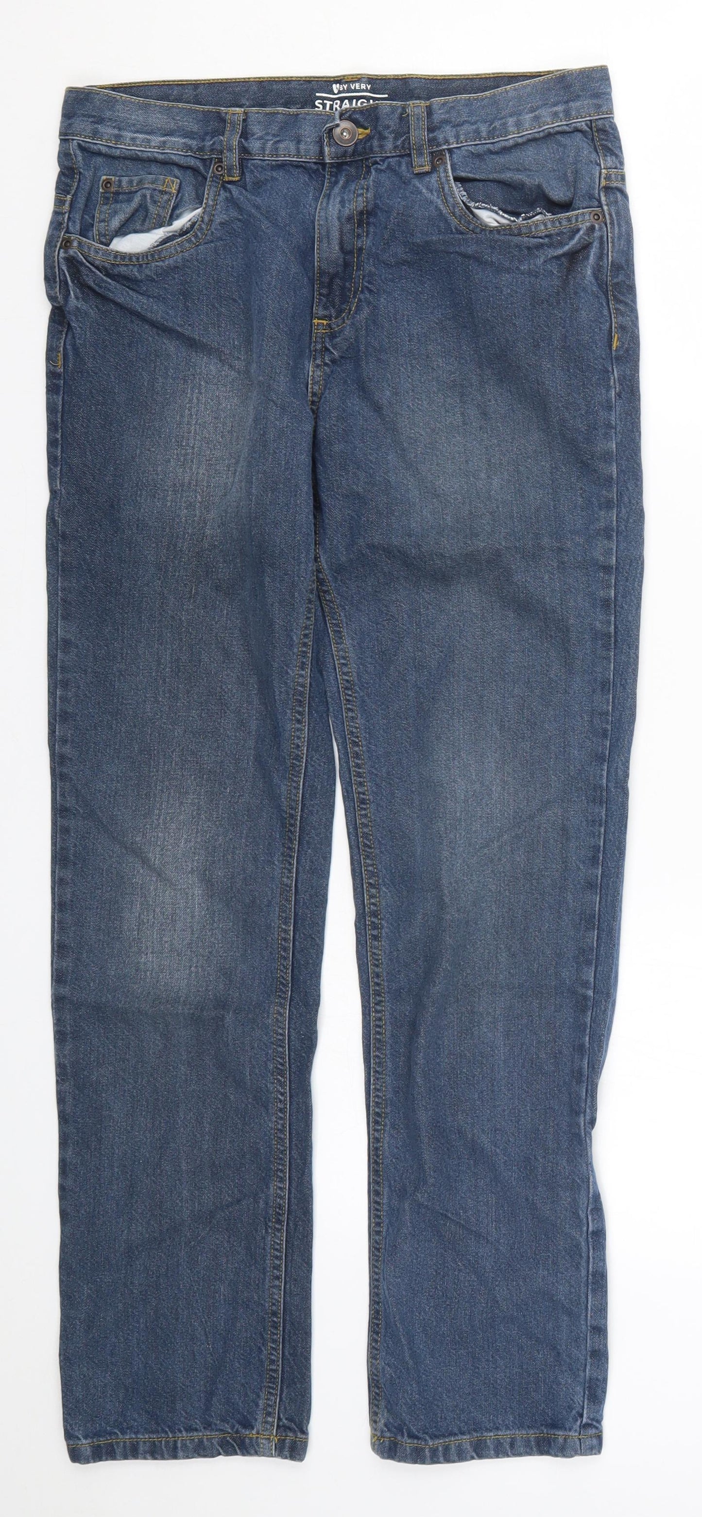 Very Boys Blue  Denim Straight Jeans Size 13 Years