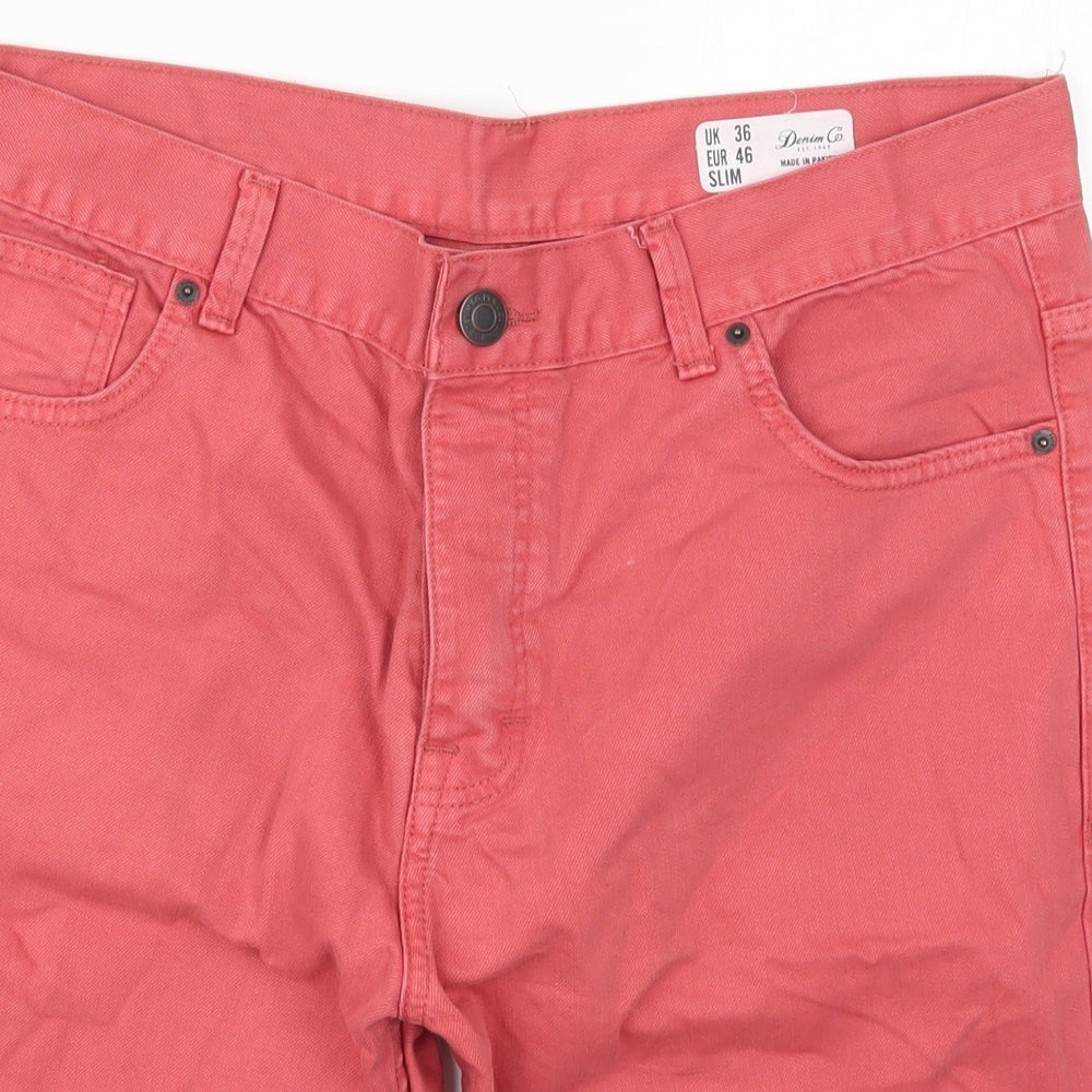 Denim Co Mens Pink  Denim Bermuda Shorts Size 36
