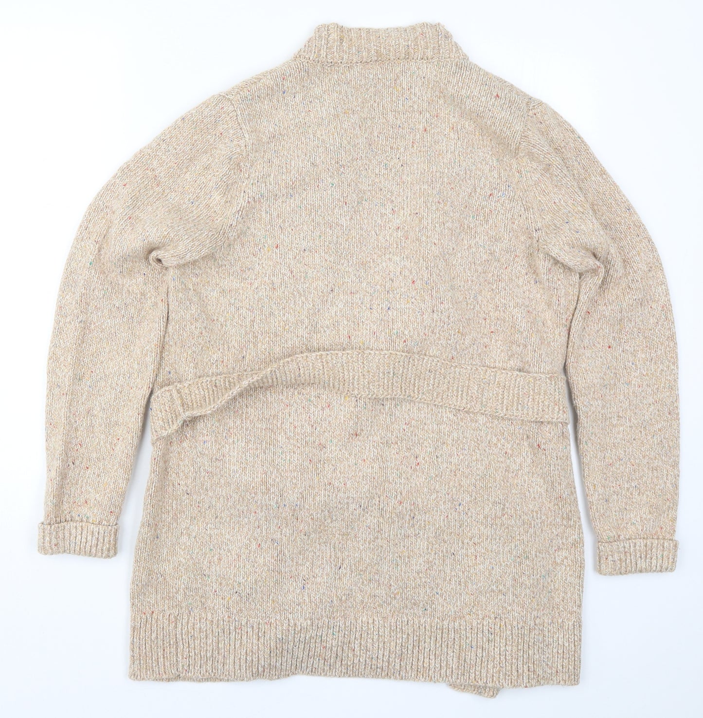 Lands End Womens Beige  Knit Cardigan Jumper Size M