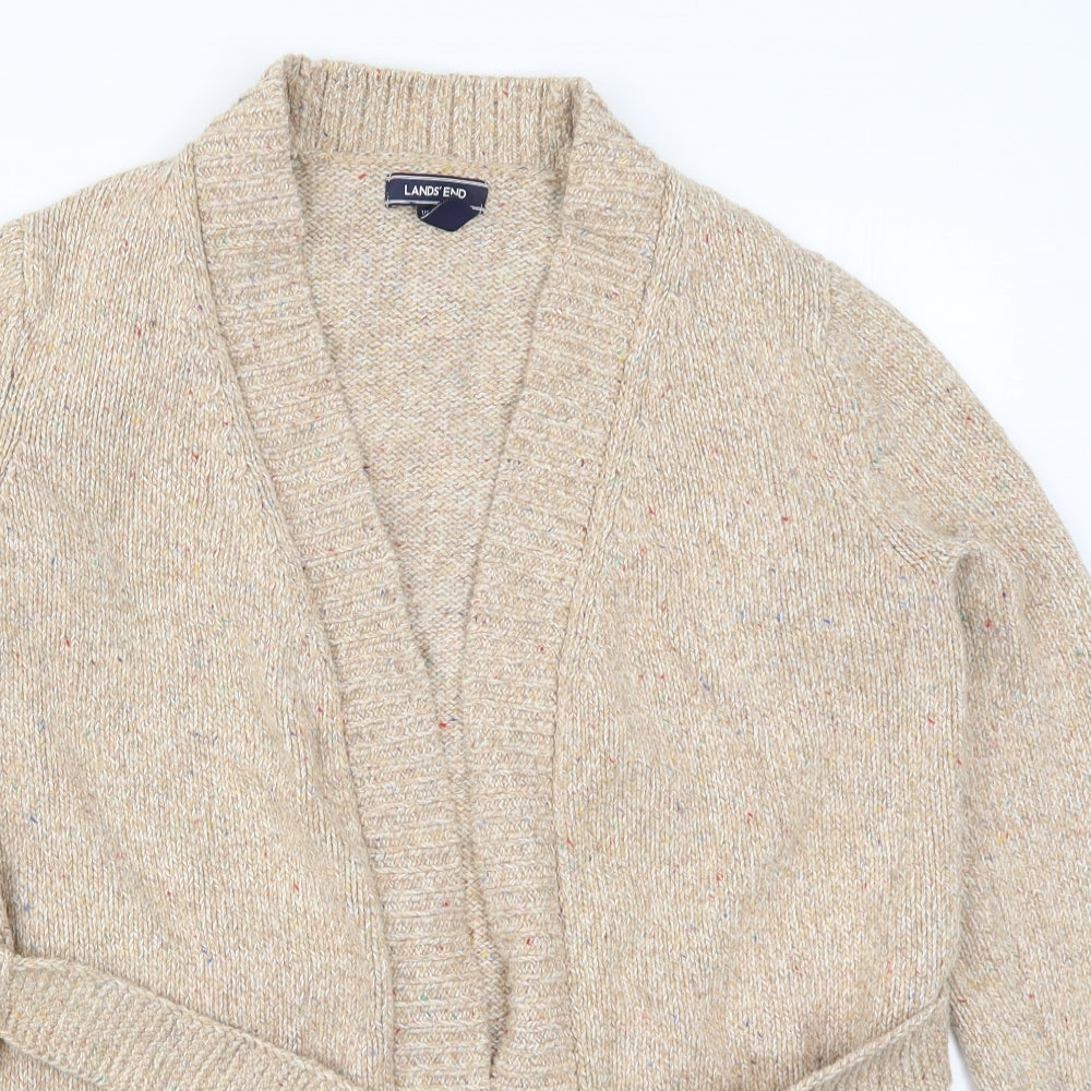 Lands End Womens Beige  Knit Cardigan Jumper Size M
