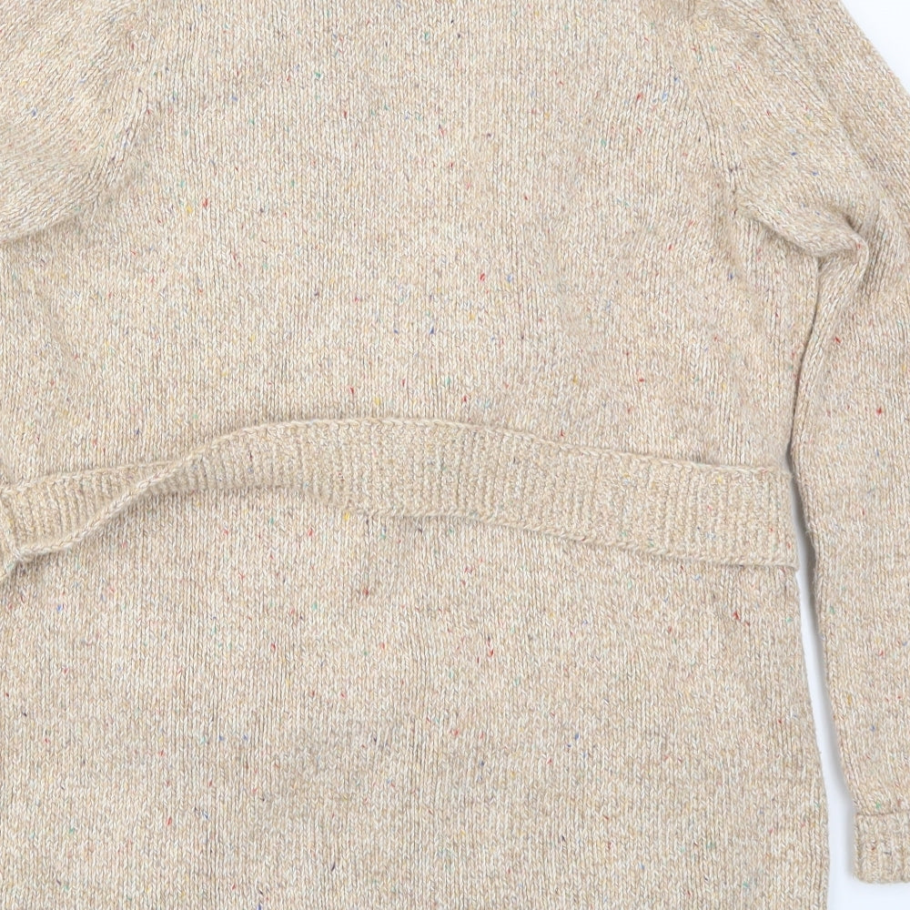 Lands End Womens Beige  Knit Cardigan Jumper Size M