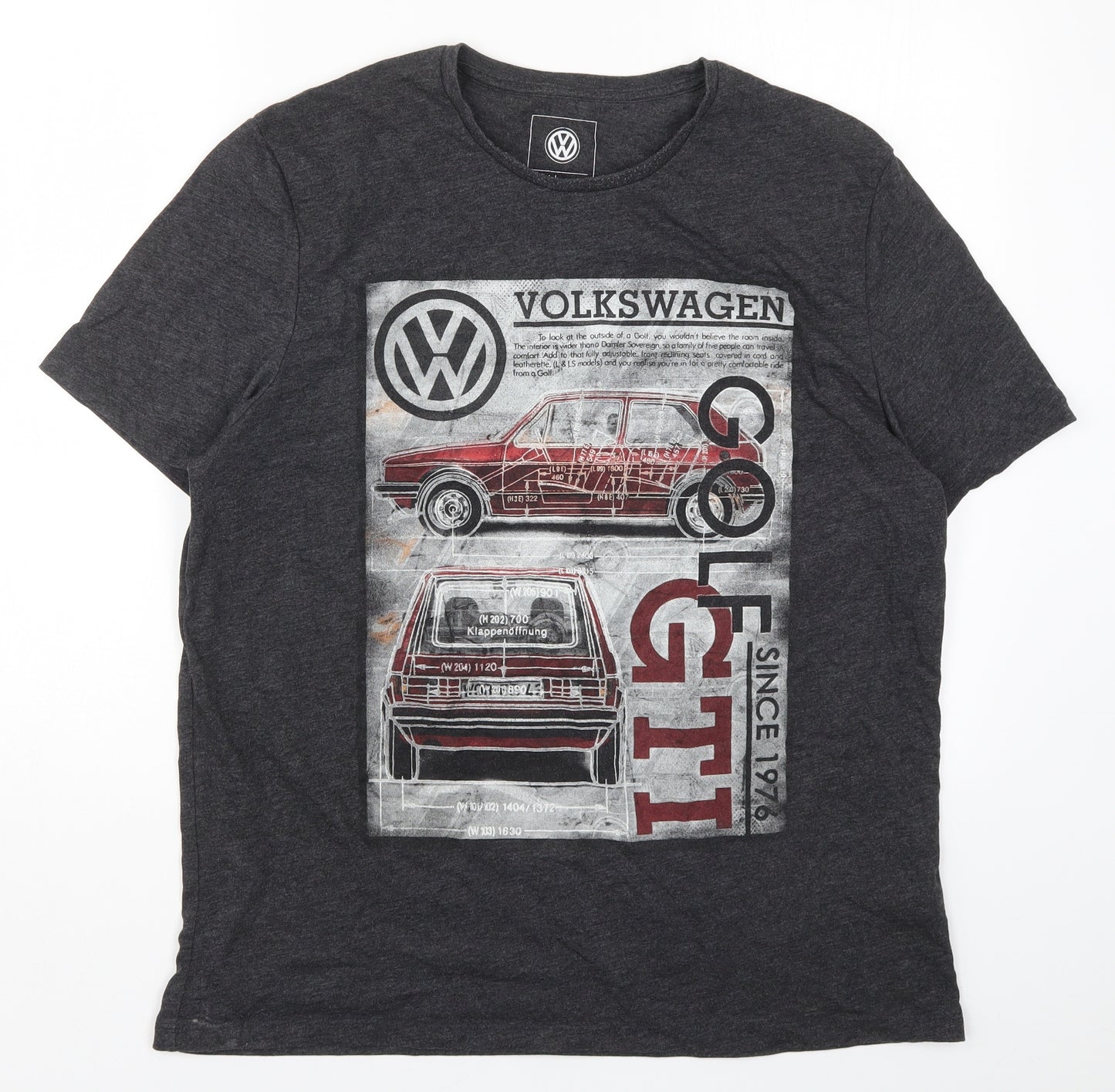 F&F Mens Grey    T-Shirt Size XL  - Volkswagen