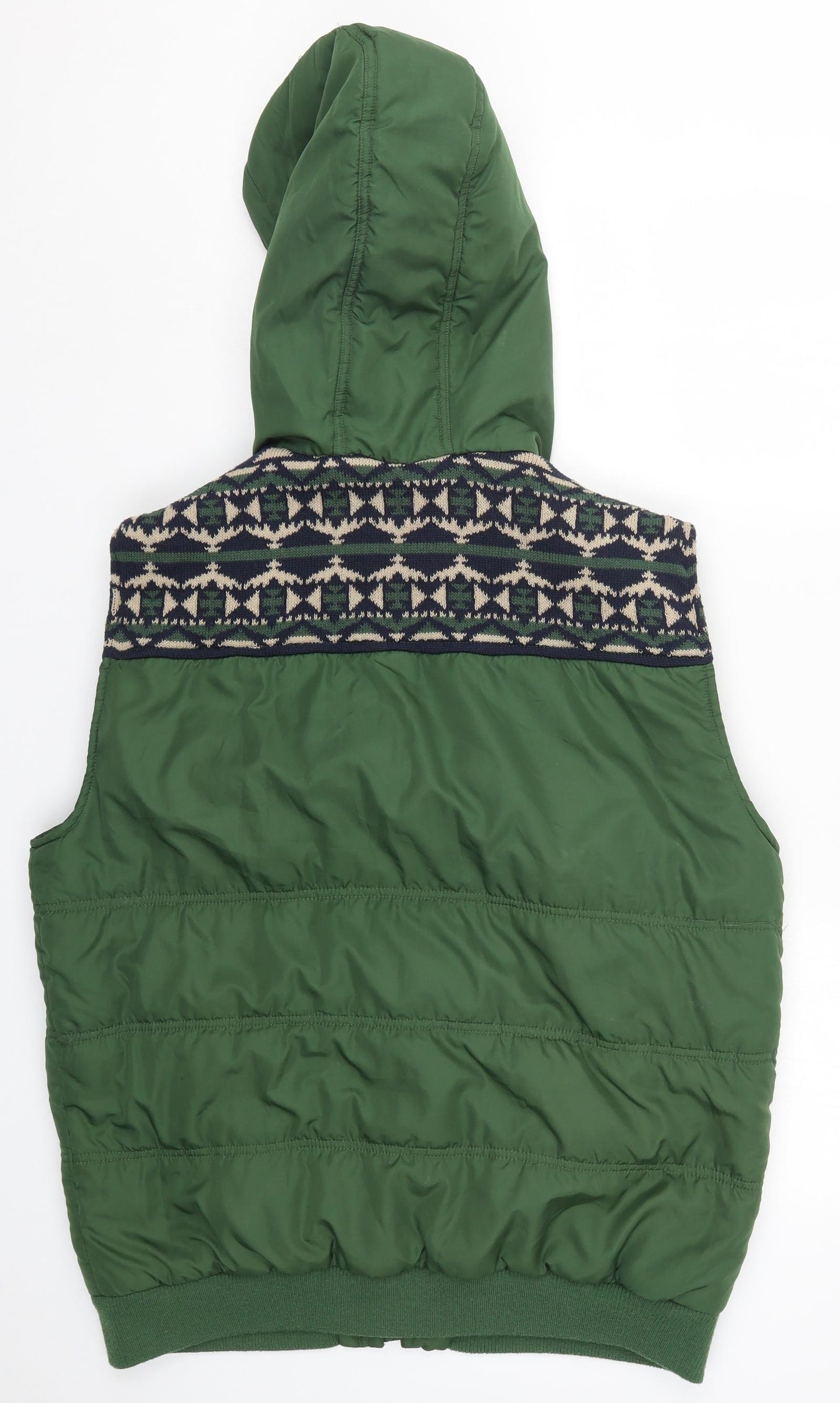 Cedar Wood State Mens Green Fair Isle  Gilet Coat Size XL