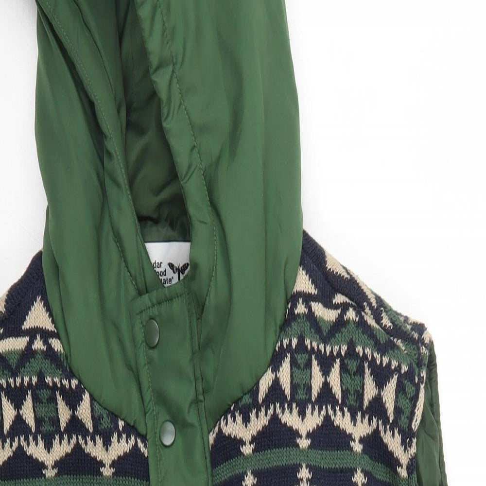 Cedar Wood State Mens Green Fair Isle  Gilet Coat Size XL