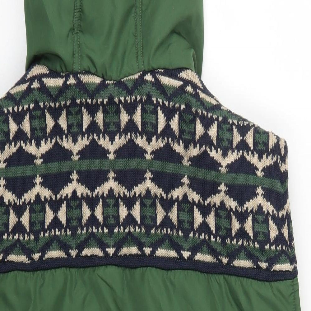 Cedar Wood State Mens Green Fair Isle  Gilet Coat Size XL