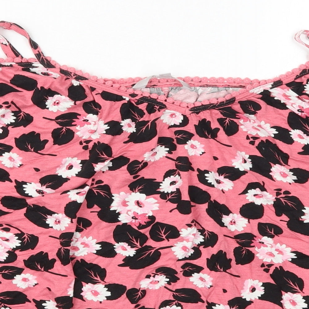 Debenhams Womens Pink Floral  Basic T-Shirt Size 16