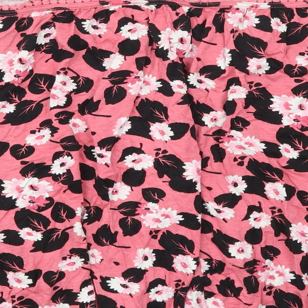 Debenhams Womens Pink Floral  Basic T-Shirt Size 16