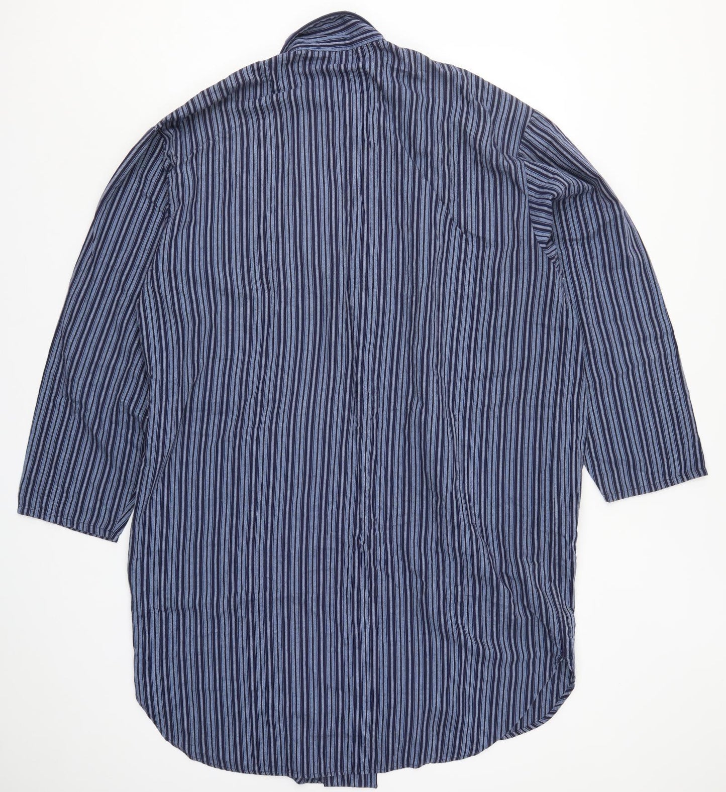 Marks and Spencer Mens Blue Striped   Pyjama Top Size L
