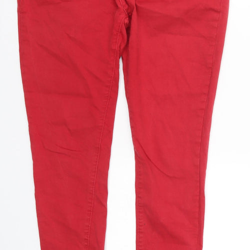 Ystatis Womens Red  Denim Skinny Jeans Size 32 in L27 in