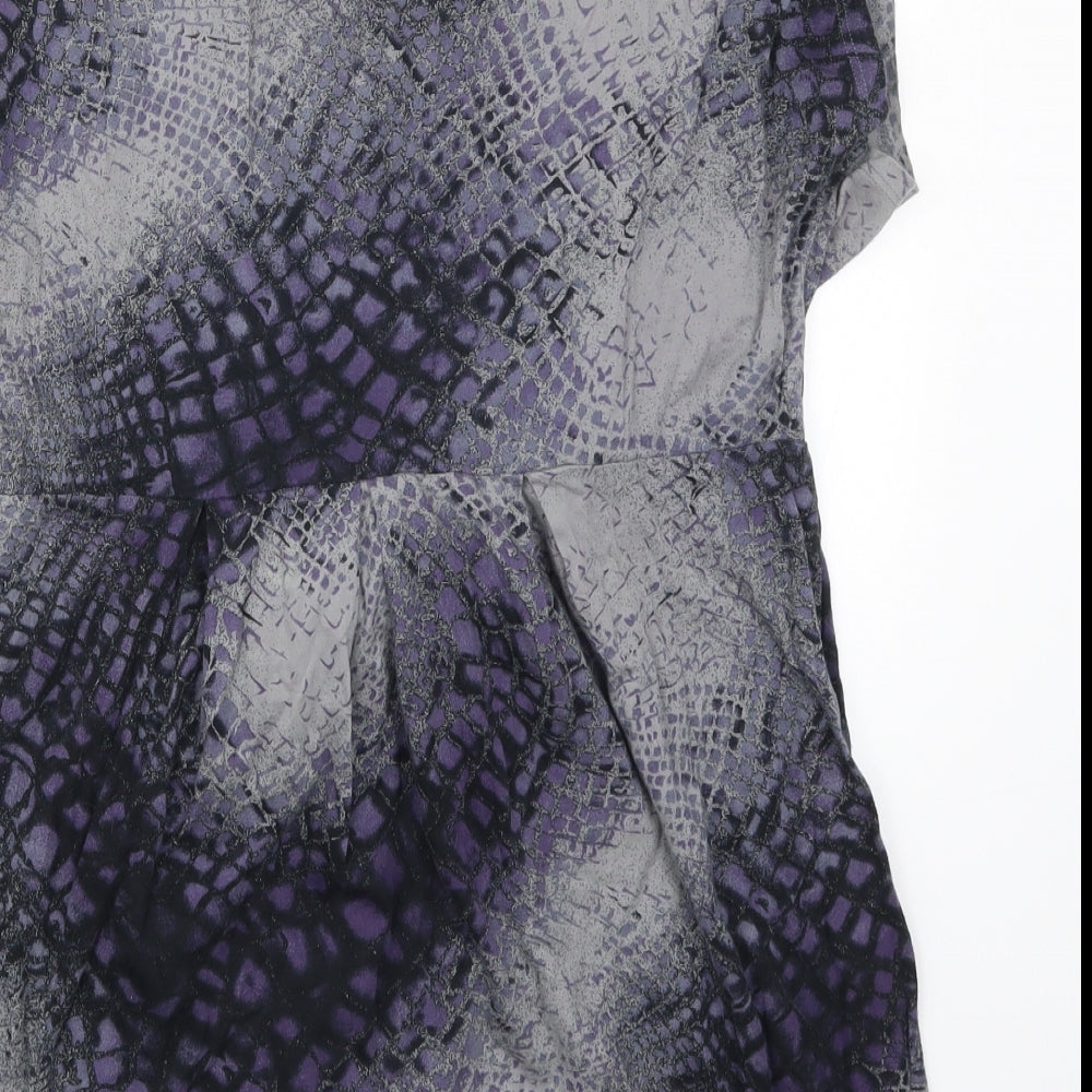 Dorothy Perkins Womens Purple Animal Print  Basic T-Shirt Size 20