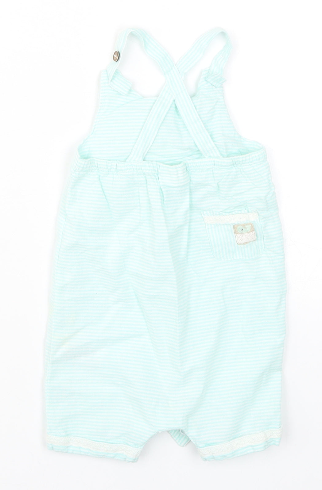 NEXT Baby Blue Striped  Romper One-Piece Size 3-6 Months  - Whale